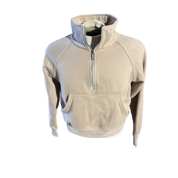 Automet Women’s Half Zip Fleece Pullover Sweatshirt Beige Sherpa Lined XS - Picture 2 of 5
